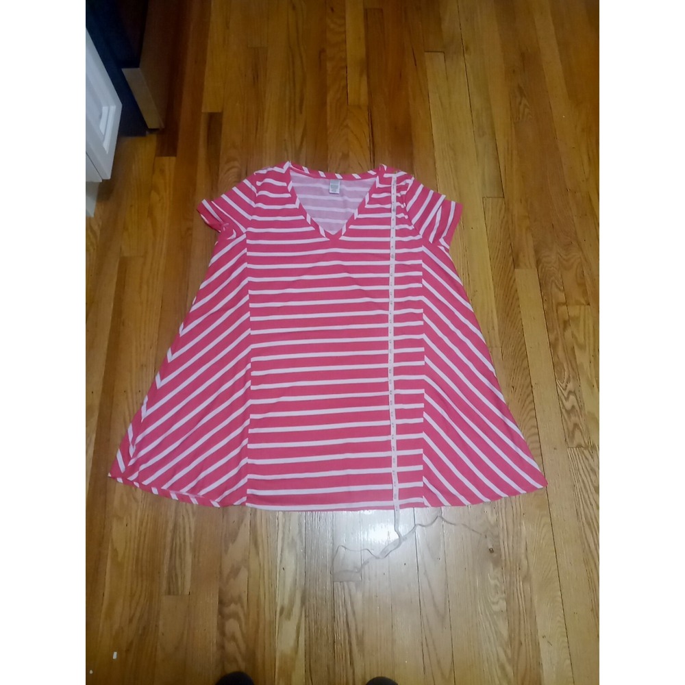 West Loop X X L Pink Stripe Dress